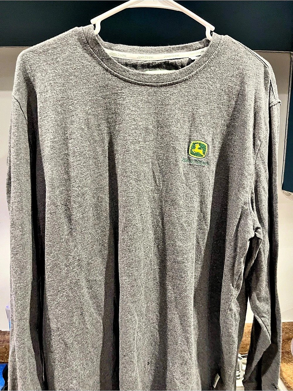 John Deere Nothing Runs Like A Deere Long Sleeve T-Shirt Gray XL